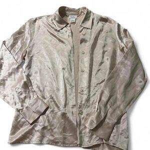 Neiman-marcus Women's Pink and Cream Shirt